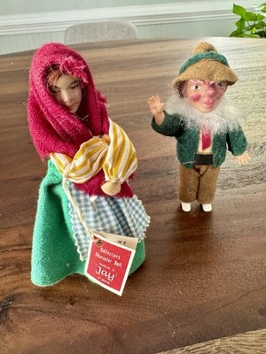 Vintage Jay Of Dublin Leprechaun Pixie Elf & Kerry Woman Dolls 1950s-1960s