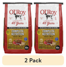 (2 pack) Ol' Roy Complete Nutrition Chicken Flavor Dry Dog Food, 46 lb Bag