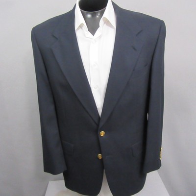 Austin Reed Mens Dillards Classic Blue Blazer 41R Blue Gold Buttons