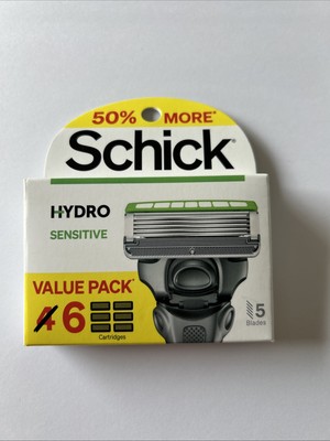 Schick Hydro Sensitive Men's Value Pack Refill  6 Cartridges 5 Blades 