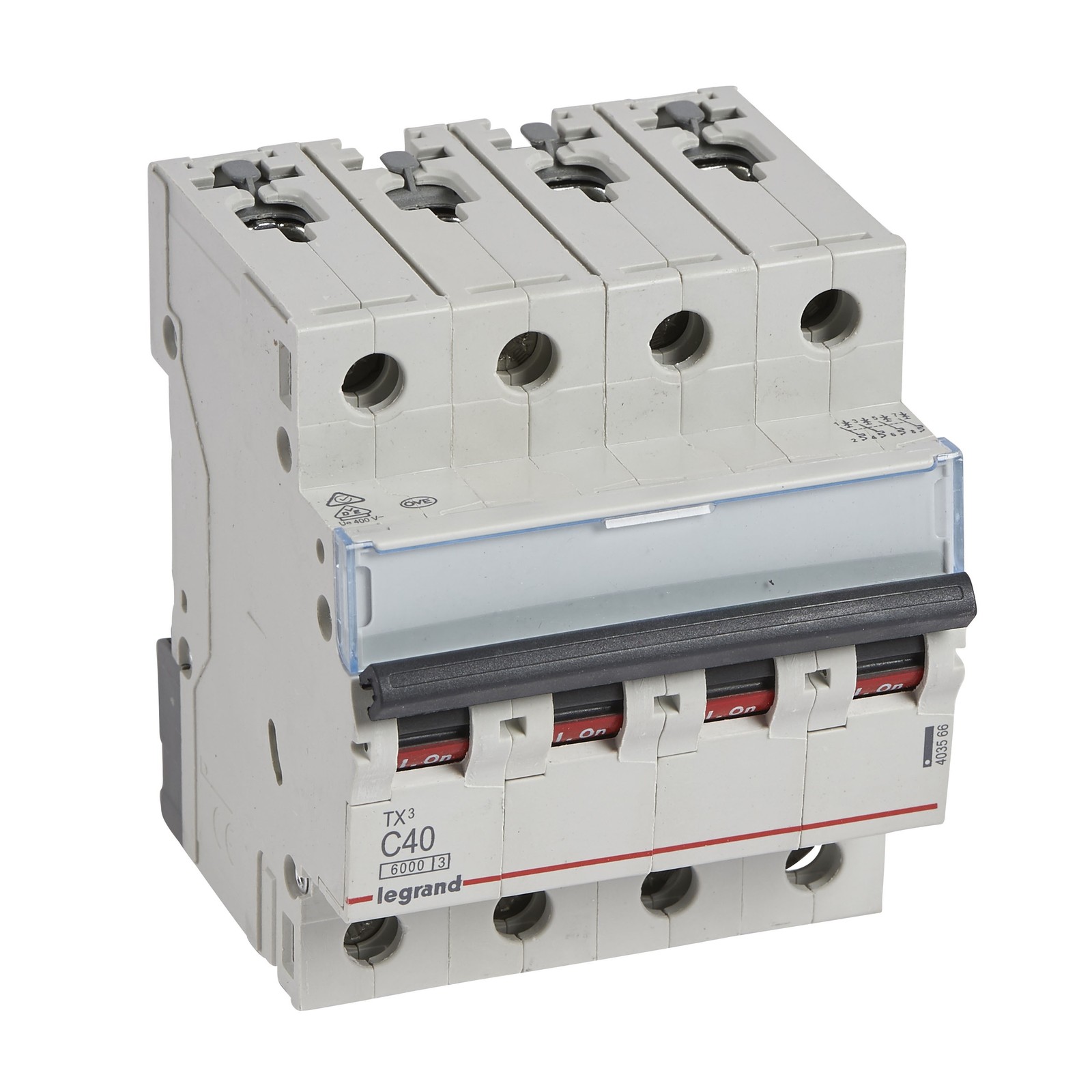 S304 TX3 OVERCURRENT CIRCUIT BREAKER C 40A 4P 4M 6KA S300 403566
