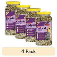 3D Premium Cockatiel Bird Food 4.5LB Probiotics Fresh Jar 4 Pack