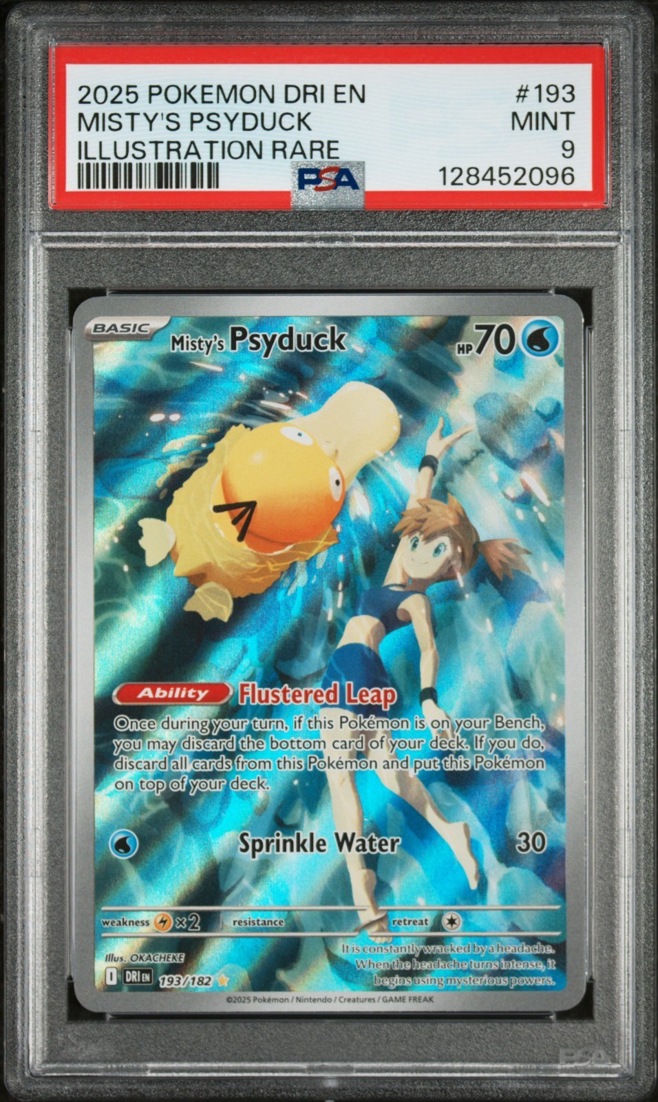 2025 Pokemon Misty's Psyduck Illustration Rare Card #193 Graded PSA 9 MINT