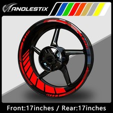 **Reflective Motorcycle Wheel Rim Stickers 17in Hub Decals Stripes Universal Set