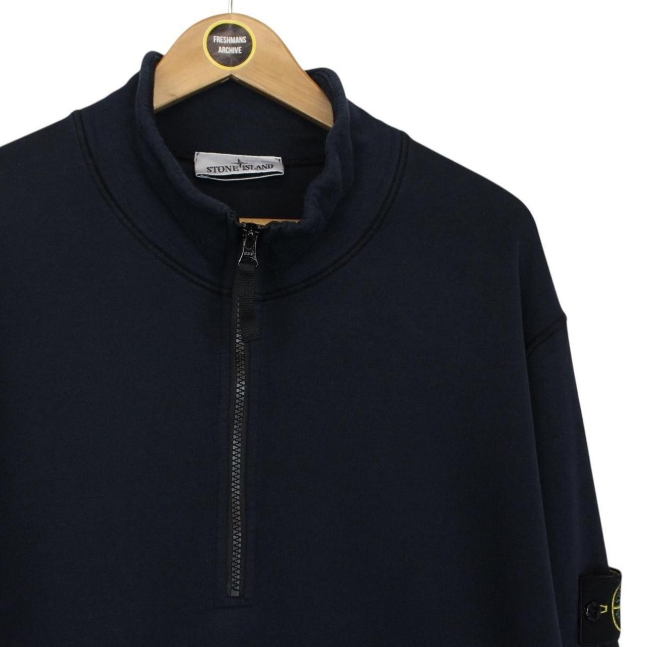 Stone Island SS 2024 Navy Blue 1/4 Zip Cotton Sweatshirt Jumper thumbnail 3