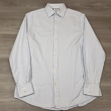 Charles Tyrwhitt Dress Shirt Mens Size 17-37 Slim Fit Blue White Striped Cotton