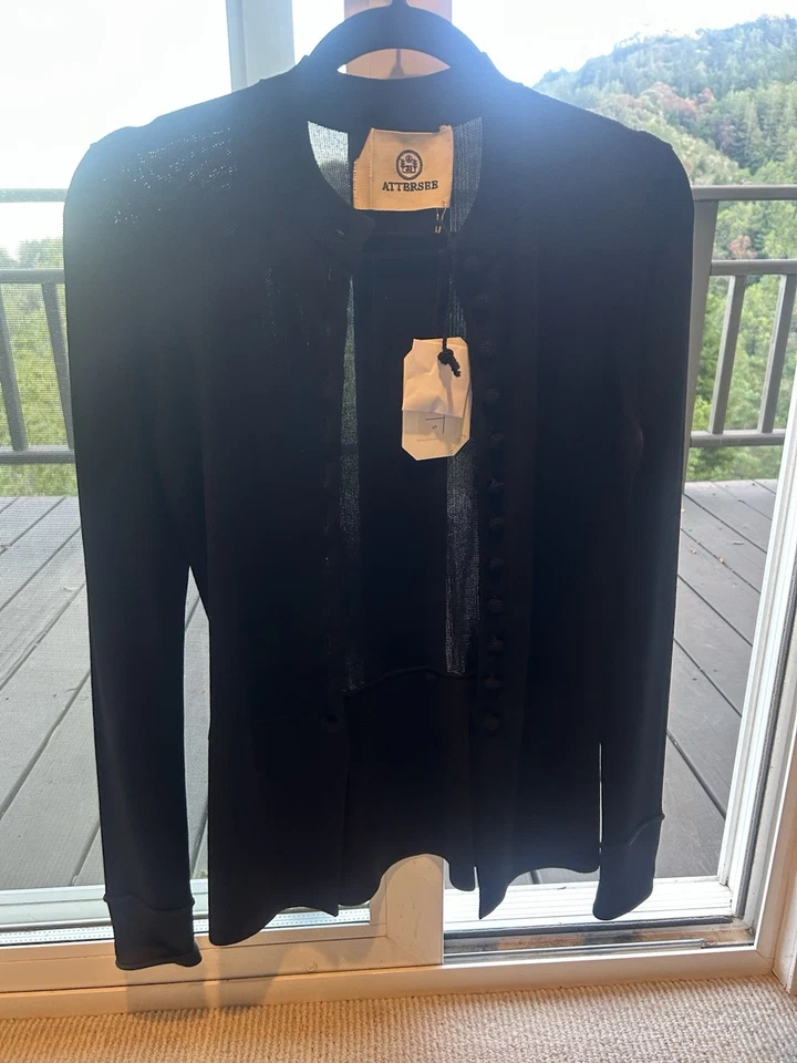 Cardigã Attersee preto esculpido tamanho pequeno novo com etiquetas - Imagem 3 de 3