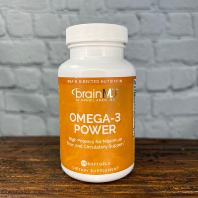 BrainMD Omega-3 Power High Potency for Brain & Circulatory Support 60 Softgels