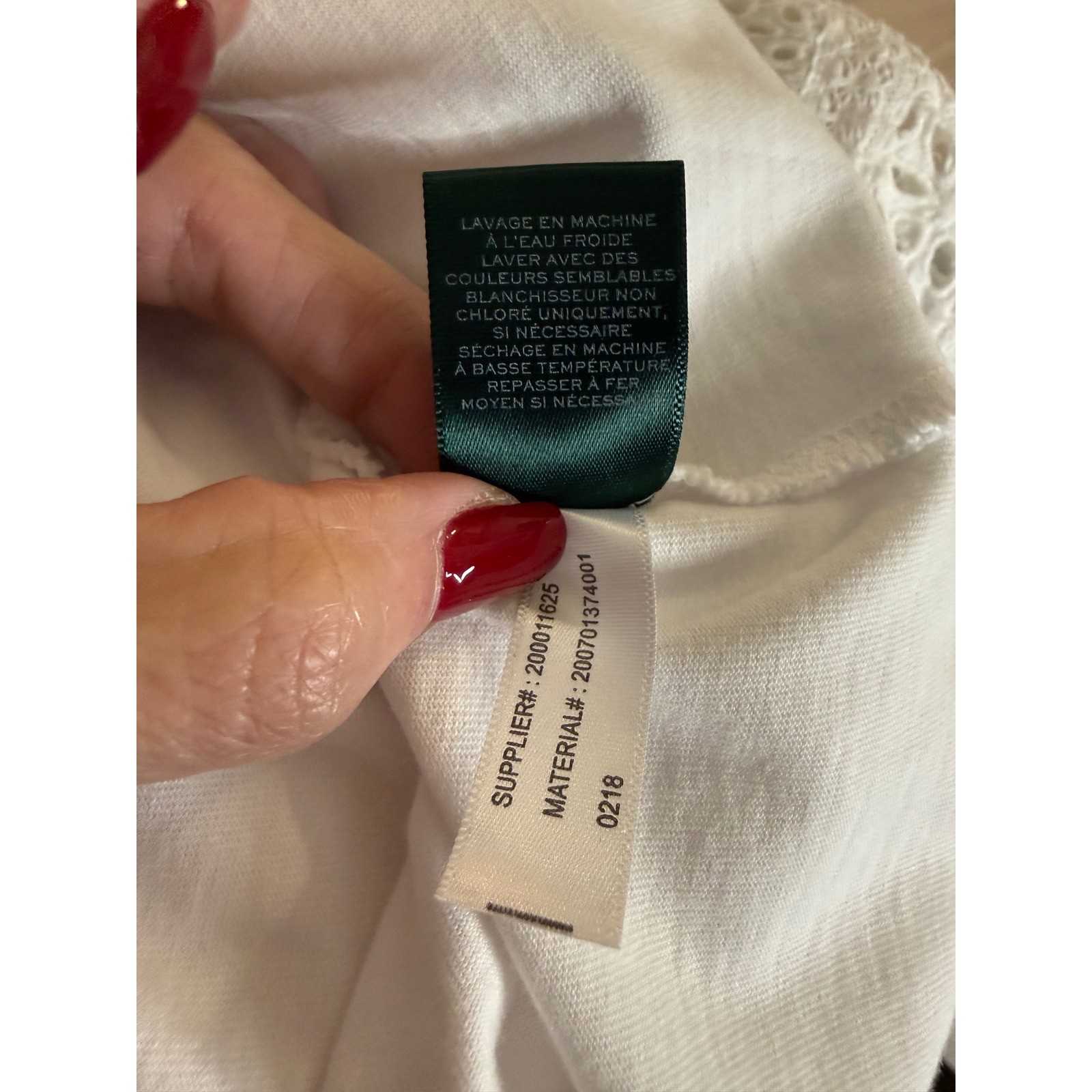 Lauren Ralph Lauren Womens XL White Eyelet Lace Yoke Short Sleeve Knit Top NWT thumbnail 12