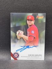 2015 Bowman's Best LUCAS GIOLITO chrome auto RC Washington Nationals