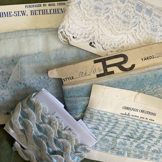 Lot #5 Vintage Baby Blue LACE & ORHER TRIMS 50’s Era Machine 33 Yards
