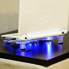 Laptop cooling 3 fan pad  NIB  USB  comforting low blue light  ramp design