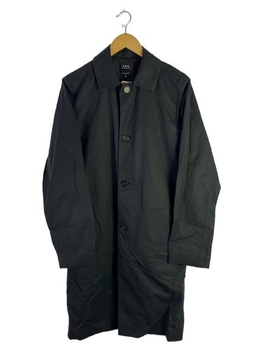 A.P.C. Coat Xs Cotton Blk Plain 24195-1-20031 Stainless Collar