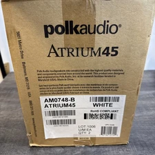 Polk Audio Atrium 45 All-Weather Indoor/Outdoor Speakers Set 2 Pair White NEW