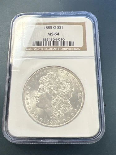 1885-O Morgan Silver Dollar $1 - .9 / NGC MS 64 / Beautiful Coin! - No Reserve!