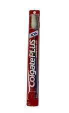 Vtg Colgate Plus Toothbrush Diamond Shaped Head Adult Soft Bristles NEW Purple