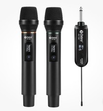 D Debra Wireless Microphone UHF Cordless Handheld Dynamic with Rechargeable R