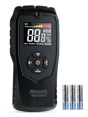 Non-contact wood moisture meter with 4 measurement modes and 9 density settings