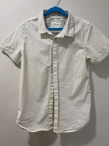 Boys Denim & Flower Short Sleeve Button Up Shirt 11/12 - Picture 1 of 5