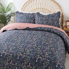 Queen Quilt Bedding Set - Floral Quilt Sets for Queen/Full-90"x96" Flower Sea