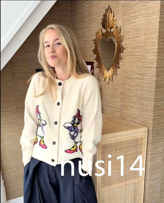 ZARA NEW WOMAN DAISY DUCK WOOL CARDIGAN HARRY LAMBERT DISNEY X