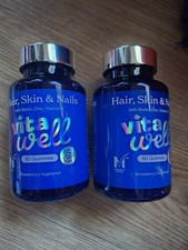 2x Vita Well 60 Gummies. Hair, Skin,Nails, With Biotin,Zinc,VitaminE Strawberry