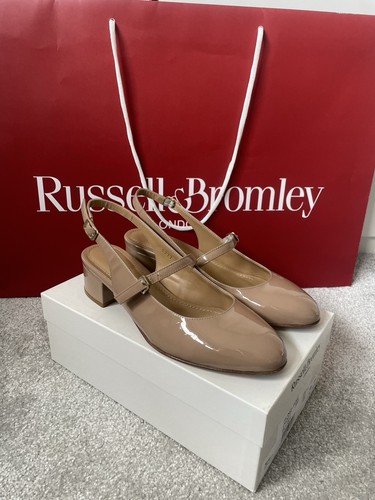 Russell & Bromley Sling Jane Nude Blush Patent Leather Mary Size 6/39
