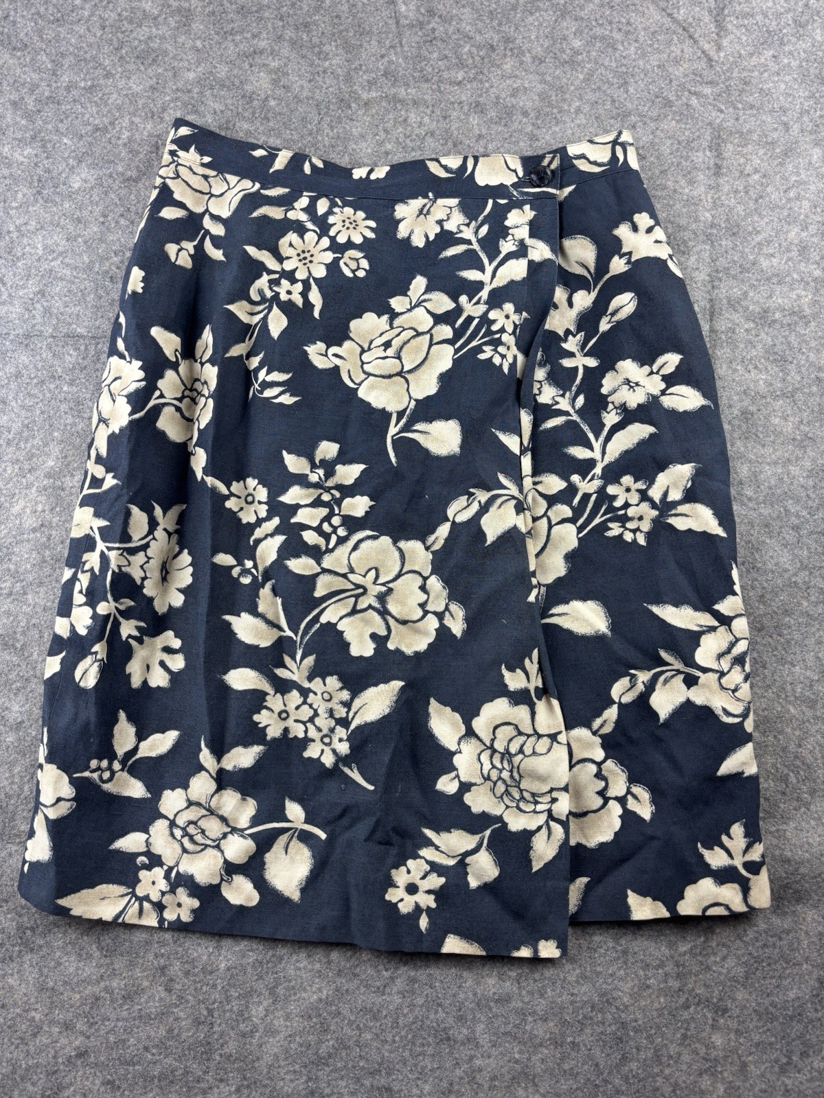 Jones New York Womens Knee-Length Silk Linen Floral Skirt Vintage Classy Style