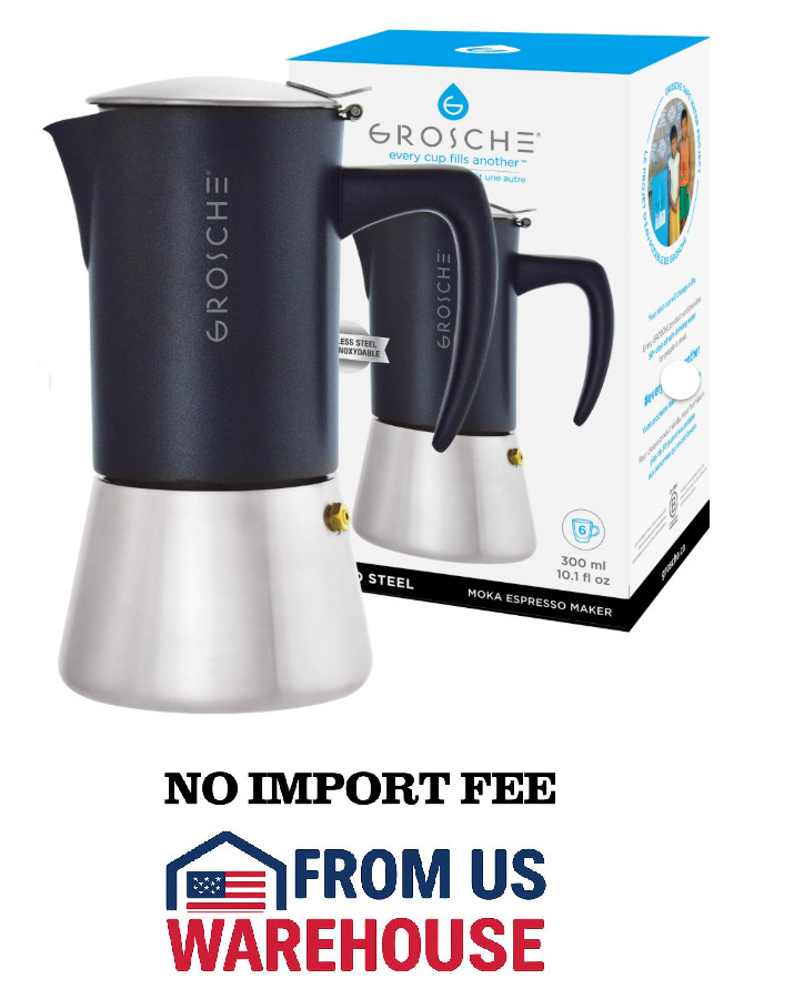 GROSCHE Milano 10-Cup Stainless Steel Stovetop Espresso Coffee Maker GR-408