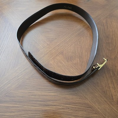 Aidel brown gold  5 hole crocodile belt sz 36 made in italy