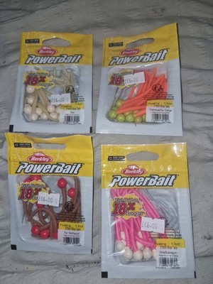  4 BERKLEY POWERBAIT Mäuseschwänze schwimmender Forellenwurm 3'' 13ct
