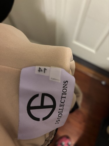 JS Collections Long Formal Evening Gown Women's Size 14 Black With Nude Lining - Picture 3 of 3