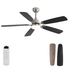 52" Modern Ceiling Fan With LED Light, 6-Speed, Remote, Reversible DC Motor