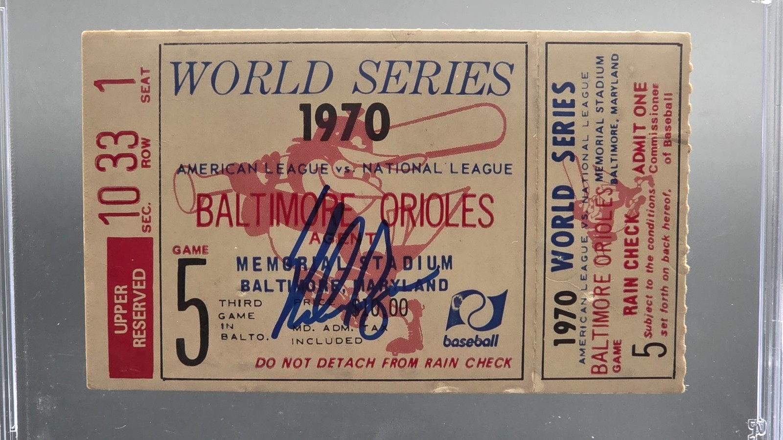 🔥 Nolan Ryan Signed 1970 World Series Ticket ⚾️ PSA 10 Auto 💎 Mets HOF RARE 🔥 view 3