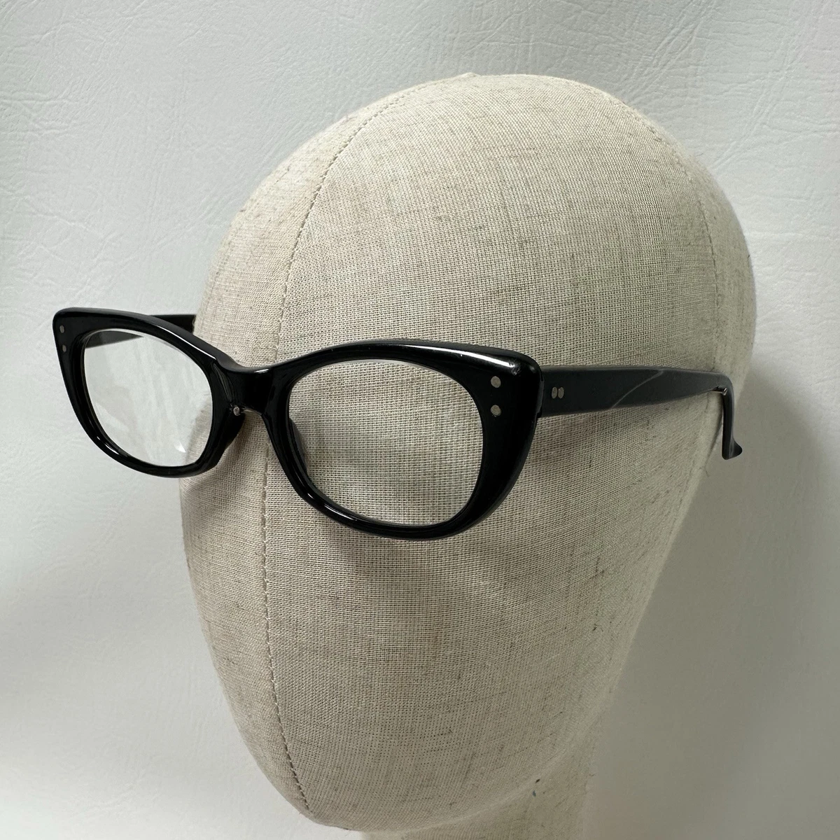 Vintage American Optical Cat Eye Eyeglasses Black Crystal Clear AO 44-22 USA Vintage Cat Eye American Optical L.Blue/Clear 44-22  main image 2