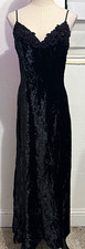 Vintage 90s D Dominique Black Velvet Lace Maxi Gown Dress Size 8 Gothic
