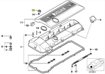 BMW M50 M52 M54 Engine Cover Trim Bolt Nut Cap Plug 11121726089 New
