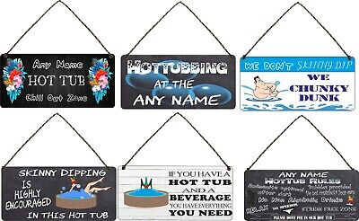 Hot Tub Rules Hanging Novelty Garden Plaque shed Jacuzzi Pool Funny Gift alcohol