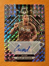 2023 Mosaic Rookie Auto #303 Colby Wooden Auburn Packers 