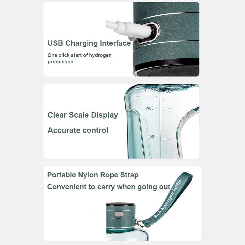 Hydrogen Water Bottle 1.5L Hydrogen Rich Portable Rich Hydrogen Water Generator - image 4 of 4