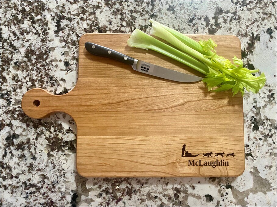 Dog Sledding Cutting Board | Snow Mountains Charcuterie Board | Custom Serving