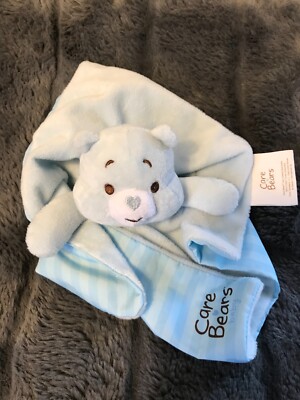 VINTAGE CARE BEARS SAMBRO BABY BLAU GLÜCKSBÄRCHI TEDDYBÄR SCHMUSETUCH 2001