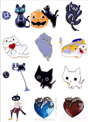 Various lovely cat brooch hat bag pin, multiple choices