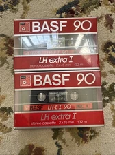 Lot of 2 BASF 90 LH Extra Performance I 90 Mins. Blank Cassette Tapes New Sealed