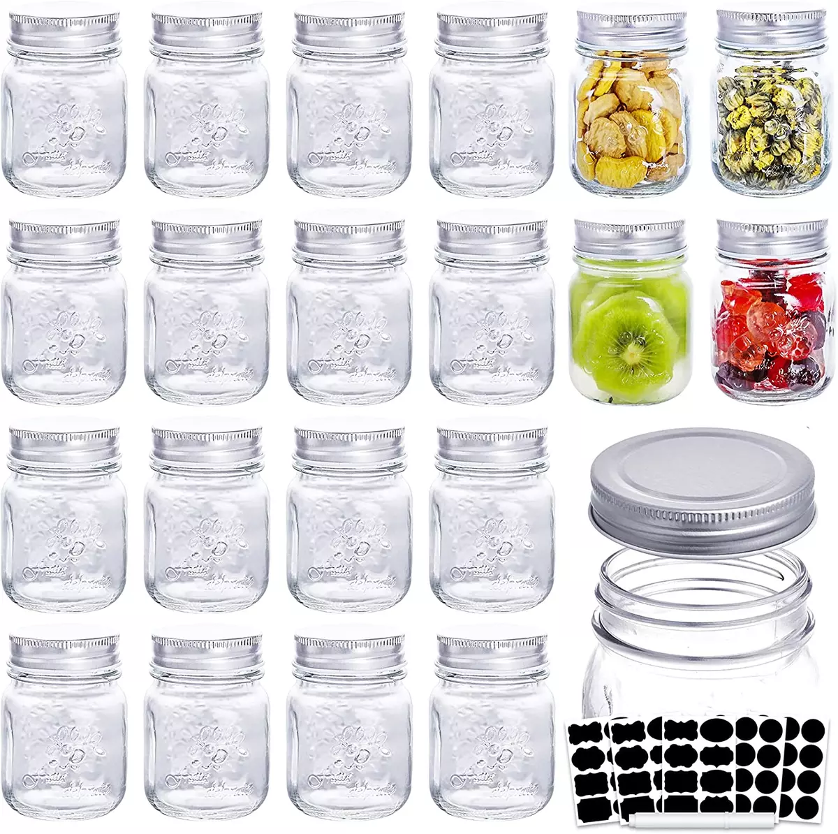 6Oz Glass Jars with Lids,Spice Jars,Small Mason Jars Regular Mouth