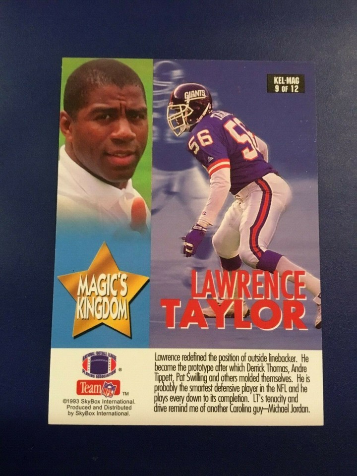 Talley Sharp 1993 Skybox # 9 KEL-MAG Magic's Kingdom LAWRENCE TAYLOR / TALLEY Sharp ...