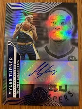Myles Turner 2021-22 Illusions Trophy Collection Signatures Sapphire Auto Pacers