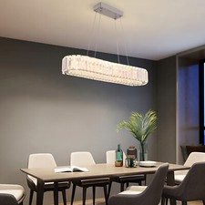 57cm Plafoniera in cristallo Lampadario ovale Luce a sospensione dimmerabile 39W