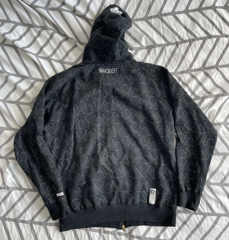 Толстовка с капюшоном на молнии 10 Deep черная размер L 100% подлинная - Изображение 2 из 4