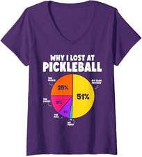 Why I Lose At Pickleball Humor Funny Pickleball Ladies' V-Neck Tshirt